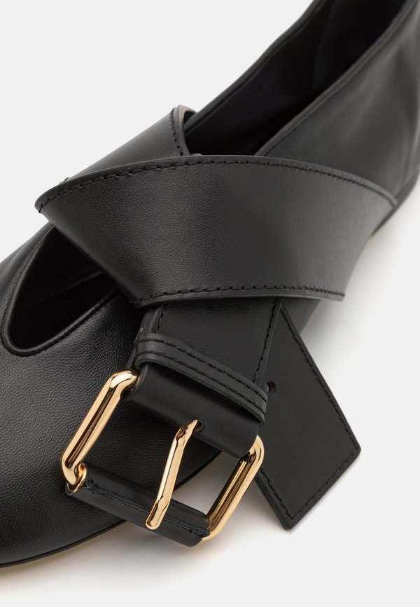 BELTED UP - Ankle strap ballet pumps - nero4
