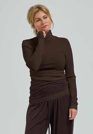 LOLA - Top s dlhým rukávom - dark brown