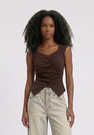 Even&Odd, DRAPED TWILL - Μπλούζα - brown