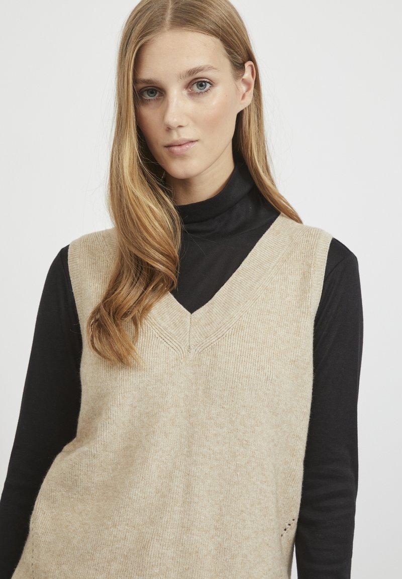 Damen Strickjacken | Vila VIRIL V-NECK VEST Strickpullover natural melange/beige - MU73447 Damen Strickjacken | Vila VIRIL V-NECK VEST Strickpullover natural melange/beige - MU73447