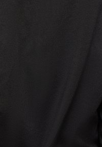 Black fabric swatch with a smooth texture, featuring a consistent color and a slight sheen. Material appears lightweight and stretchy.