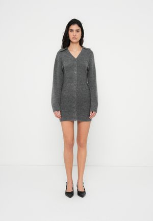 Strickjacke - dark grey melange