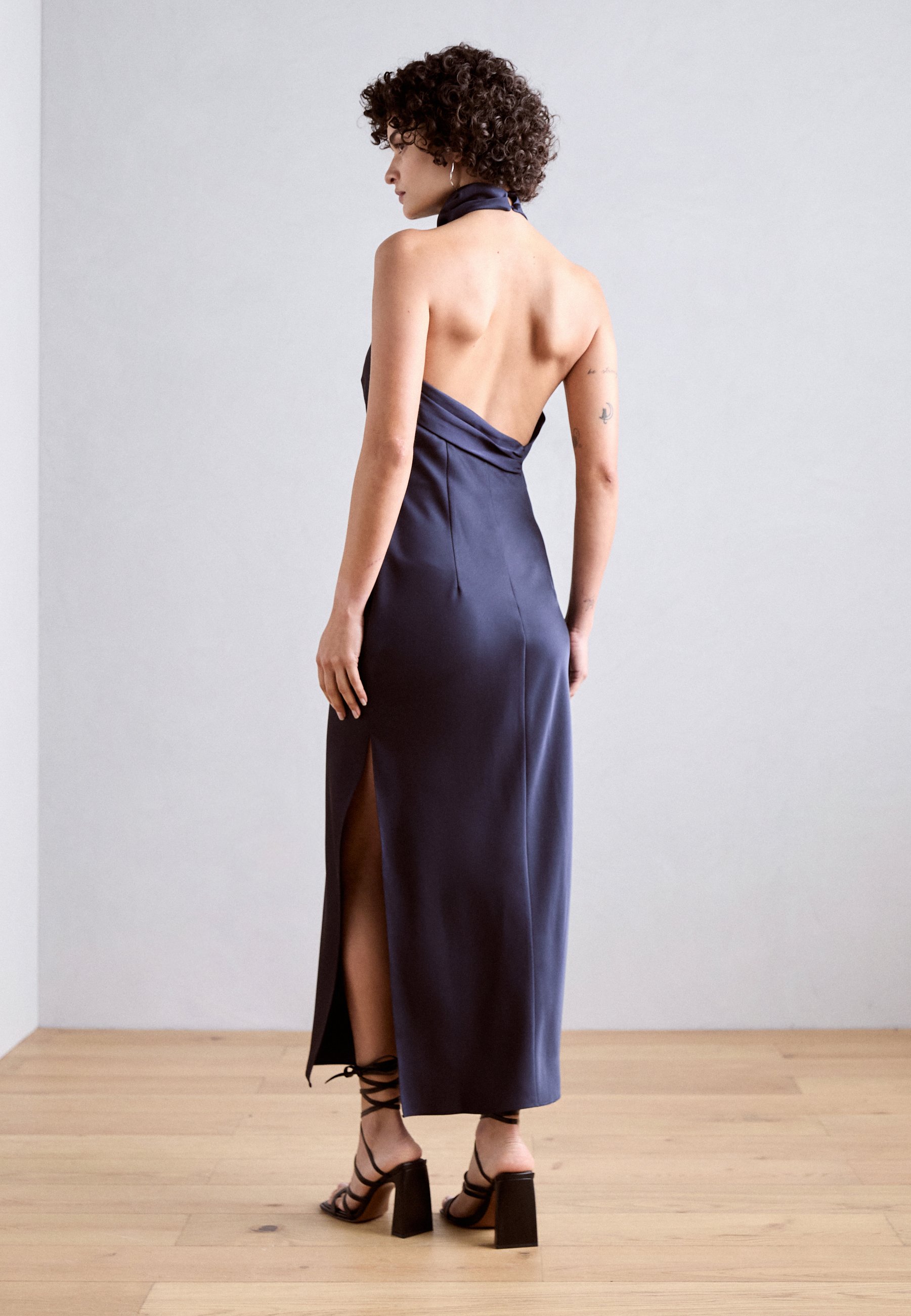 jarlo blue dress Jarlo Cecily Sky Blue Halterneck Maxi With Back Strap Detail main image 1