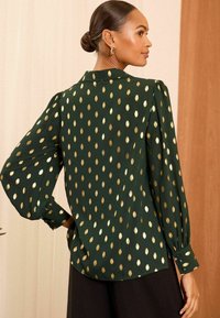 Love & Roses V NECK FOIL LONG SLEEVE - Blus - green