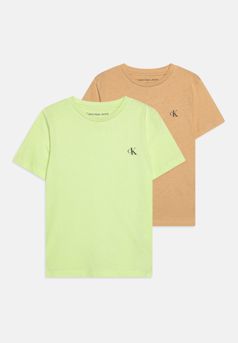Calvin Klein Jeans MONOGRAM UNISEX 2 PACK - Basic póló - exotic mint/warm sand