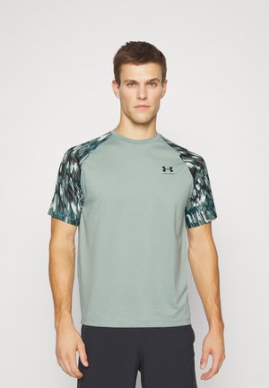 TECH 2.0 PRINTED - Sports T-shirt - opal green/tourmaline teal/black