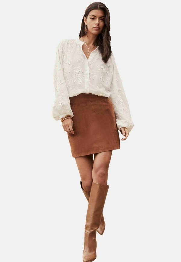 REGULAR FIT- LONG SLEEVE GRANDAD COLLAR - Bluse