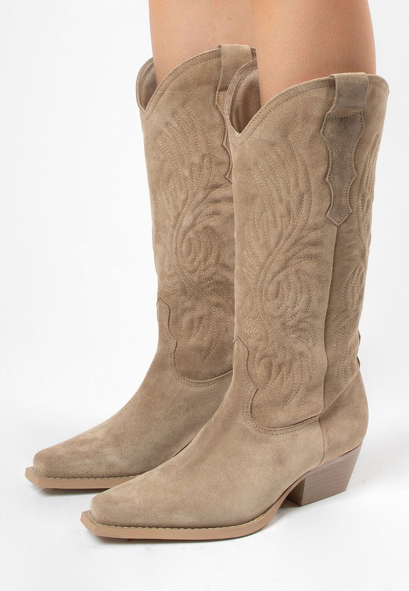 sacha - Cowboy-/Bikerlaarsjes - beige, Vergroten