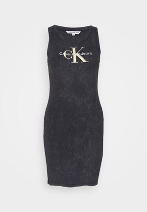 ARCHIVAL MONOLOGO TANK DRESS - Vestito di maglina - black