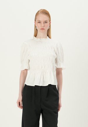 PCMOLLY O NECK SMOCK - Blouse - bright white