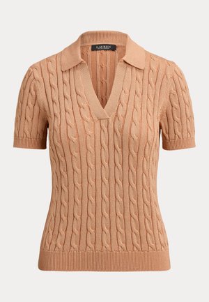 Lauren Ralph Lauren, CABLE COTTON-BLEND SHORT-SLEEVE - Πόλο - pink sienna