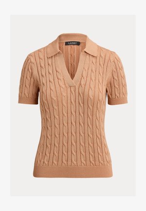 Lauren Ralph Lauren, CABLE COTTON-BLEND SHORT-SLEEVE - Poloshirt - pink sienna