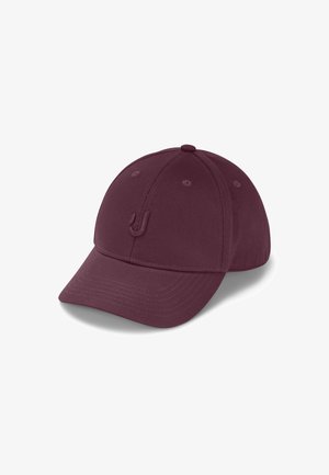 Gorra de béisbol granate oscuro con visera curva y logo bordado sutil en el panel frontal, mostrada sobre fondo blanco.