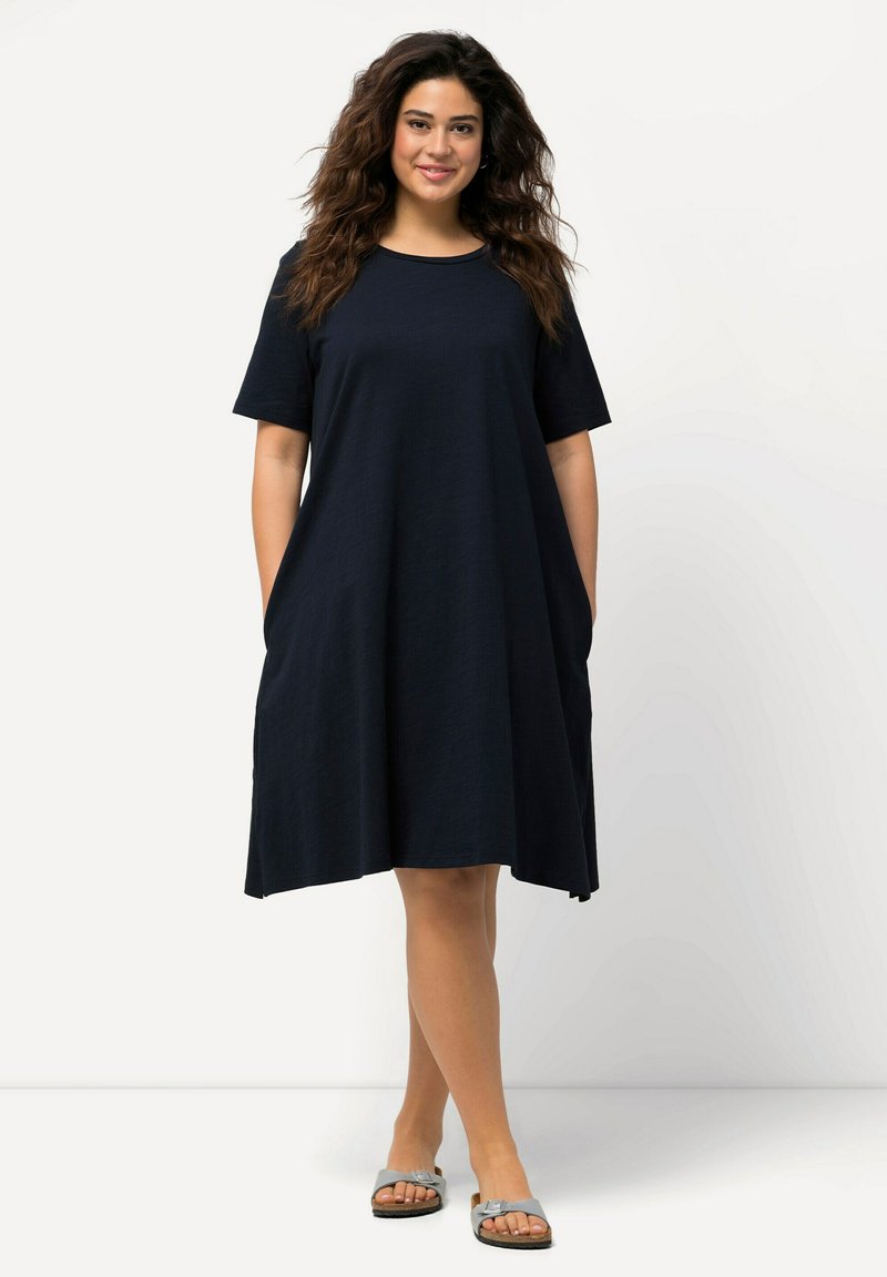 Dames Zwart Wit Groen Zomer Lente Herfst Halflange jurk Linnen-geïnspireerde jurken Shirtjurk