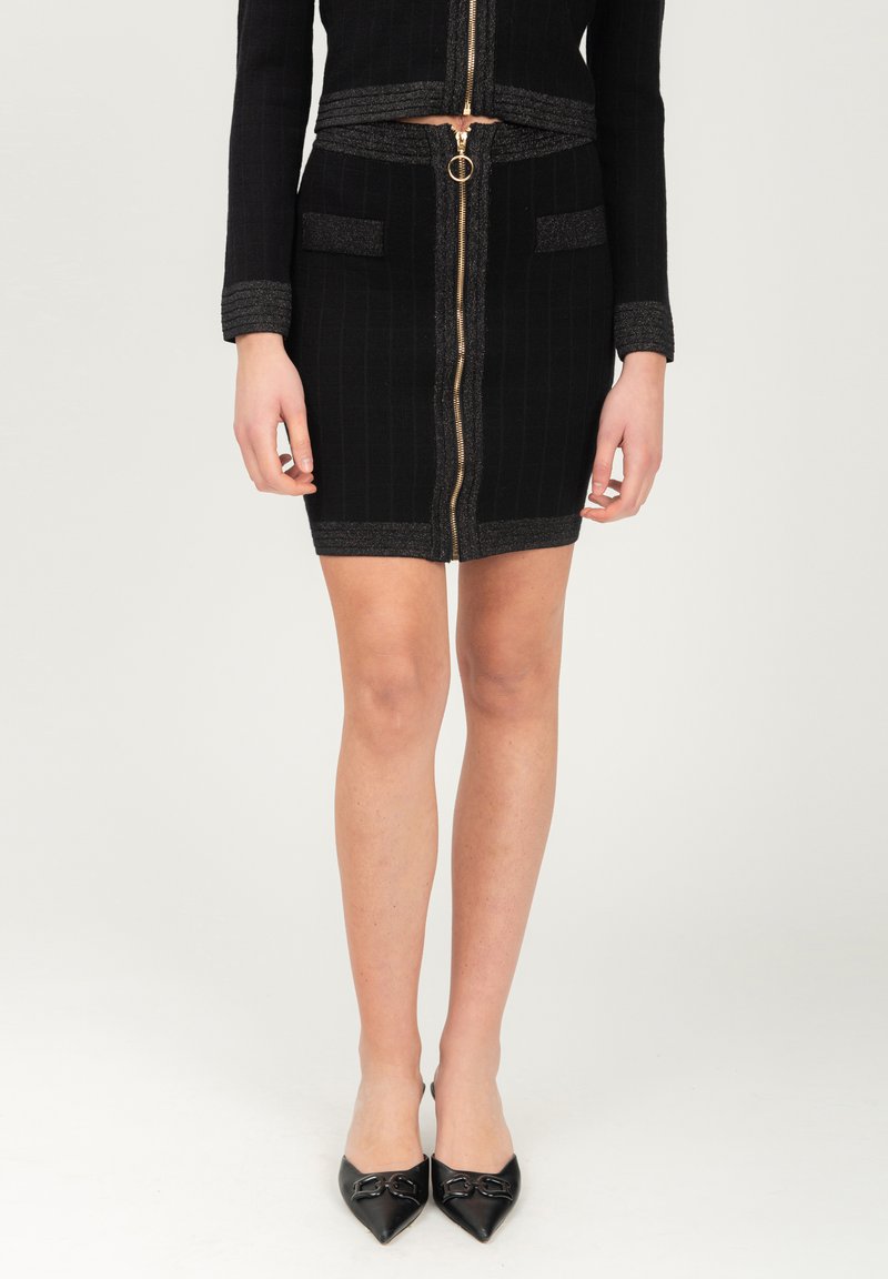 INFLUENCER FULL ZIP - Minirok - black