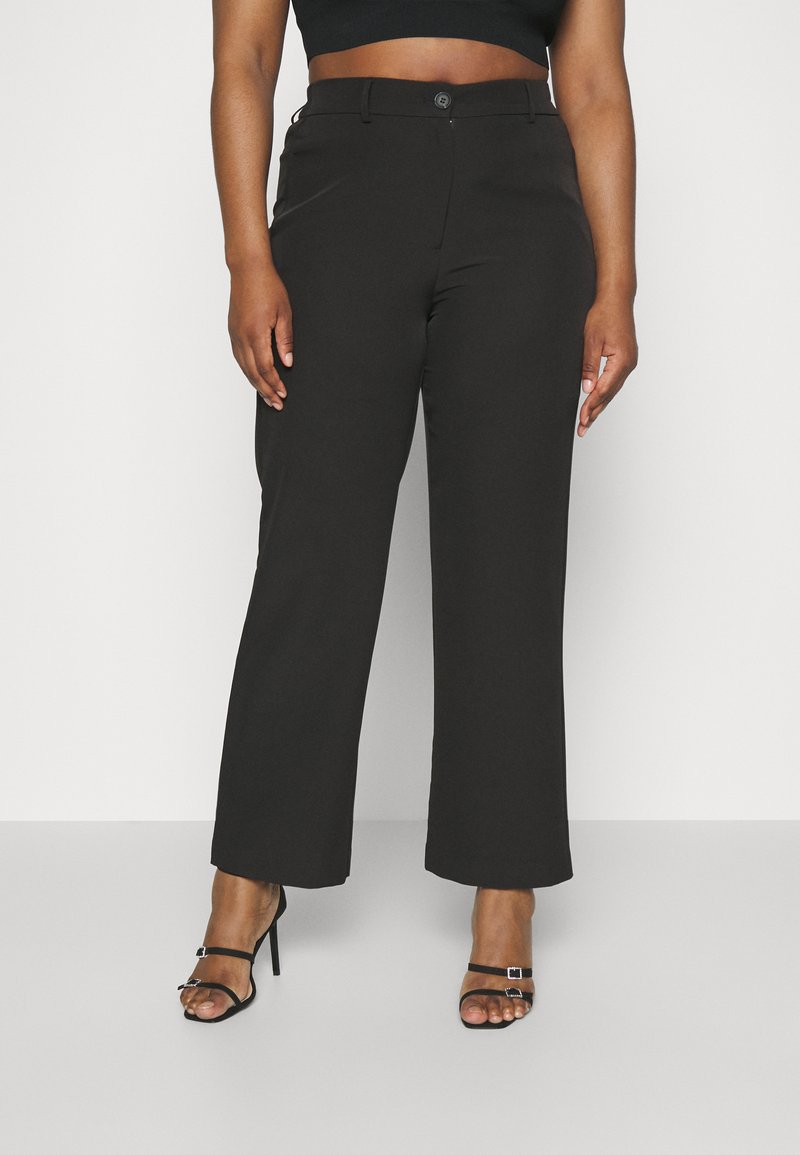 ONLY Carmakoma CARLANA BERRY MID STRAIGHT PANT - Bukser - black/sort ...