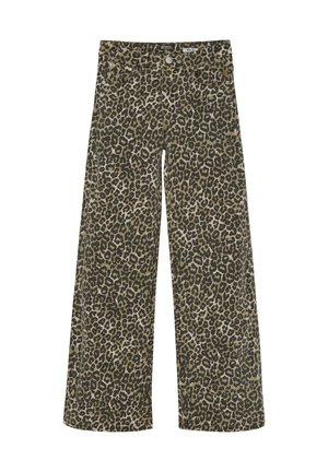 WIDE FIT LEOPARD - Relaxed fit jeans - cornstalk