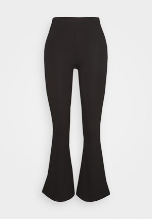 Gina Tricot Petite FLARE JERSEY TROUSERS - Hlače - black