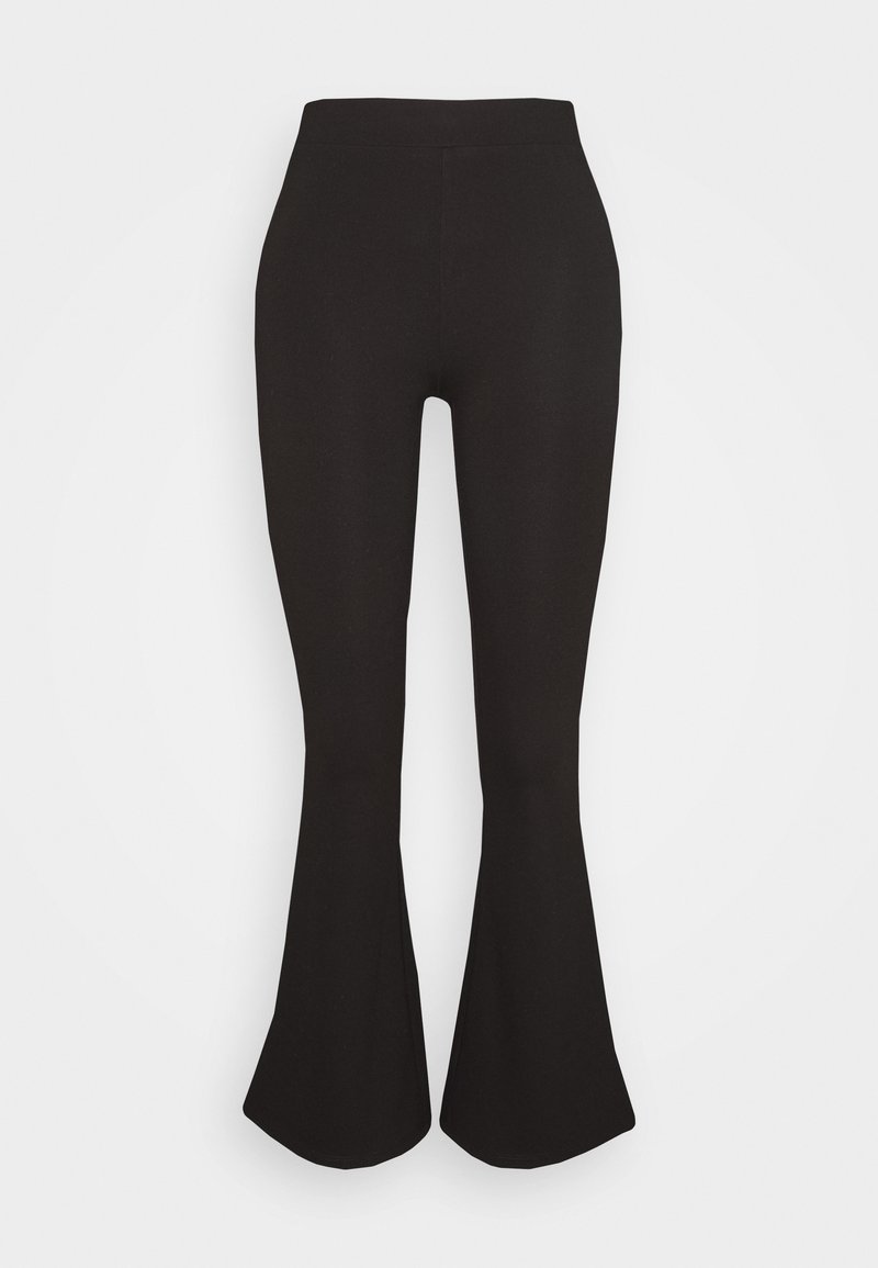 Gina Tricot Petite FLARE JERSEY TROUSERS - Bukse - black
