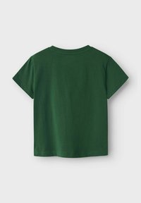 Roheline puuvillane t-särk lühikeste varrukatega, ümmarguse kaelusega ja vaba lõikega. Sile tekstuur, lihtne disain, ilma nähtavate logode või mustriteta.