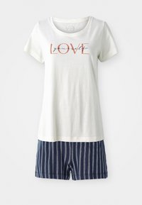 VIVANCE DREAMS BY LASCANA SHORTY - Pyjama set - white/blue