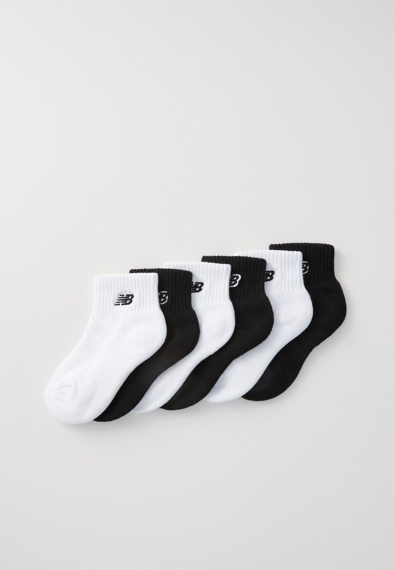 New Balance KIDS PATCH LOGO ANKLE SOCKS UNISEX 6 PACK - Kojinės - white/black