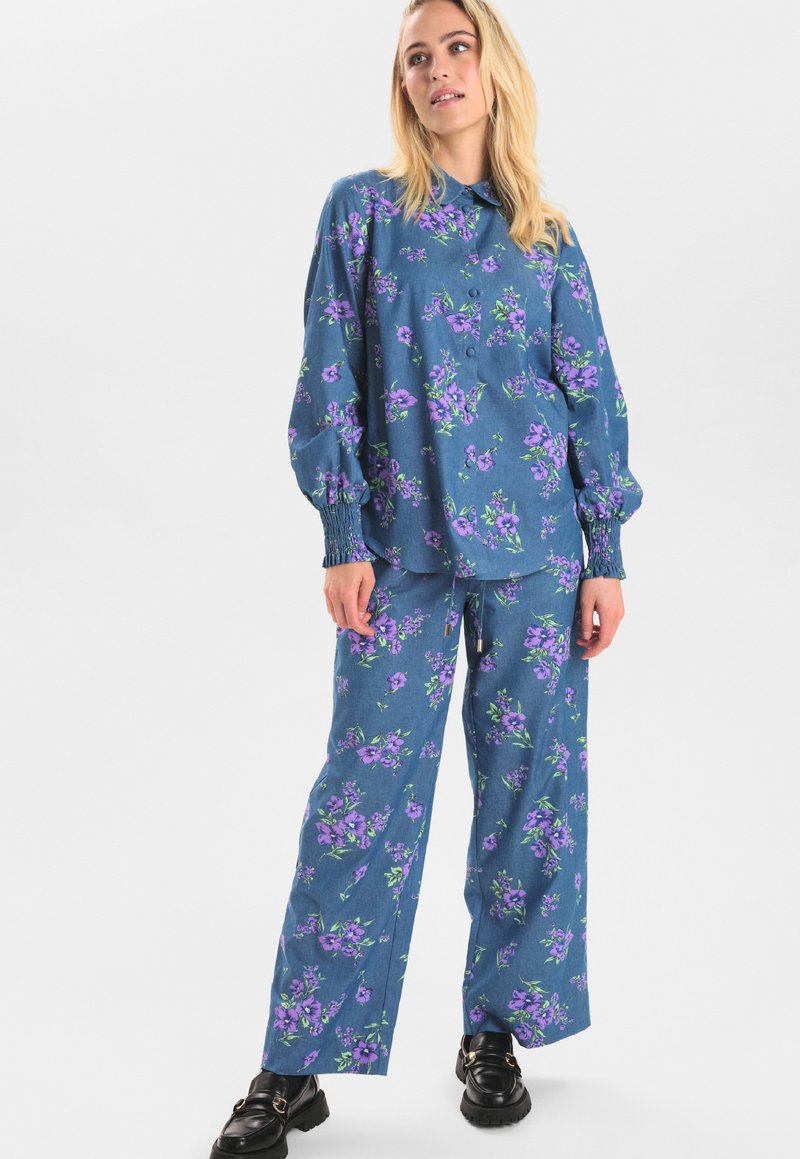 Numph Overhemdblouse blauw denim/bluedenim