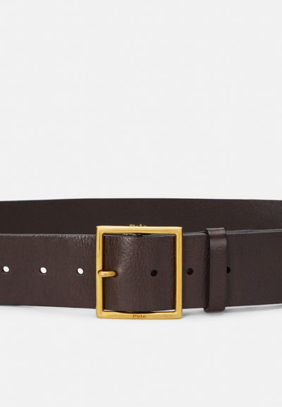 Polo Ralph Lauren SQUARE BUCKLE WIDE LEATHER BELT - Cinto - tobacco
