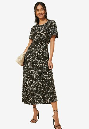 Friends Like These FLUTTER SLEEVE ROUND NECK - Päevakleit - black white