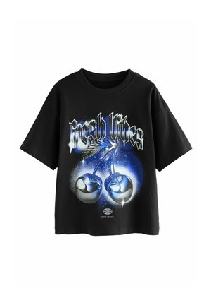 SHORT SLEEVE GRAPHIC STANDARD - T-shirt imprimé - black/blue fresh vibes