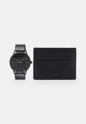 UHR CARD HOLDER /VISITENKARTENETUI GESCHENK SET /GIFT SET - Orologio - black