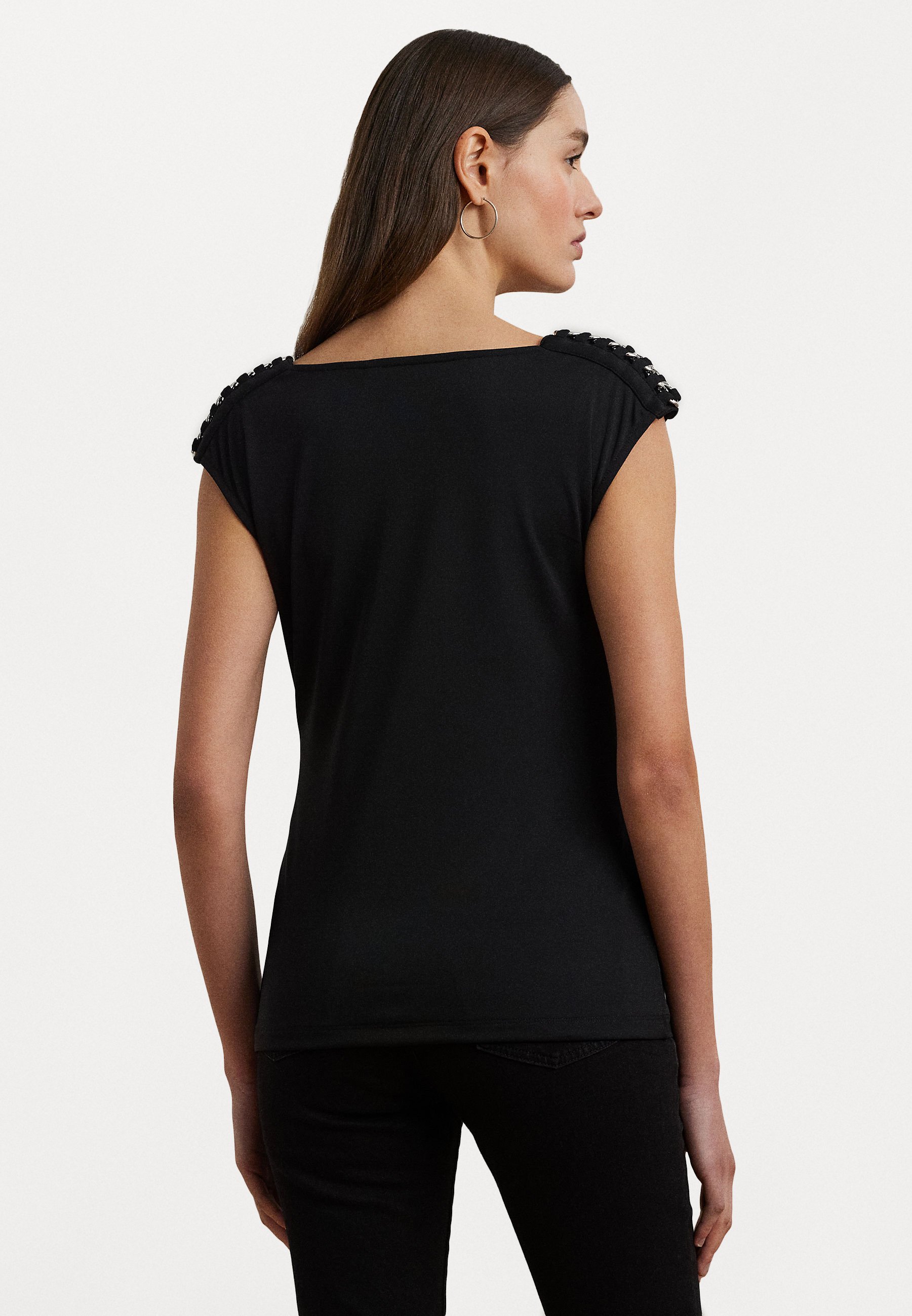 Lauren Ralph Lauren PRIYANNE JERSEY SLEEVELESS COWLNECK TOP
