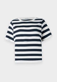 CREW NECK - Trükipildiga T-särk - navy/off white