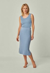 YOU LOOK PERFECT ERIKA - MERINO SKIRT IN RIB KNIT - Bleistiftrock - himmelblau