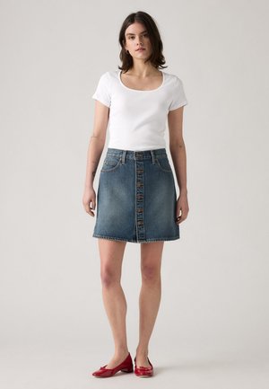 RETRO BUTTON FRONT SKIRT - Jeansskjørt - eight track