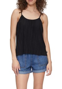 QS MIT PLISSEEFALTEN - Top - schwarz