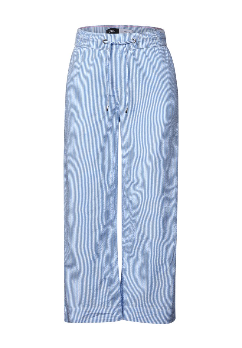 Cecil - GESTREIFTE SEERSUCKER  - Trousers - blau, Enlarge