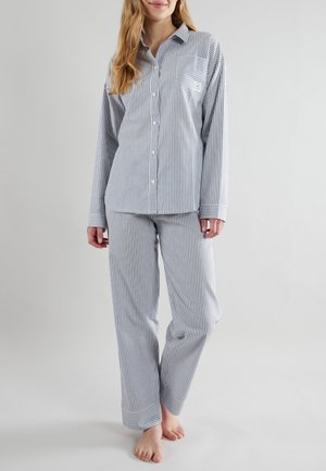 SET - Yöasusetti - blau mittel streifen