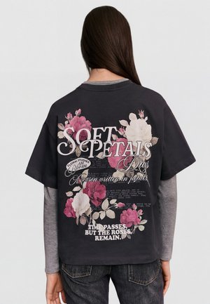 Bershka Potiskana majica - grey