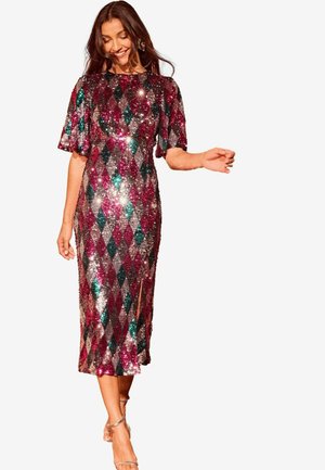 Love & Roses REGULAR FIT - FLUTTER SLEEVE SEQUIN - Cocktailjurk - silver