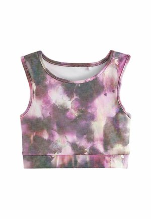 CROP - Débardeur - berry pink foil floral printed