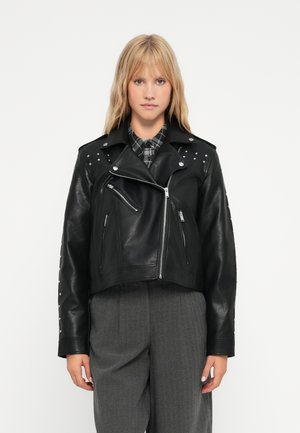VMRAMON ANNASTUD SHORT COATED JACKET - Jachetă din imitație de piele - black
