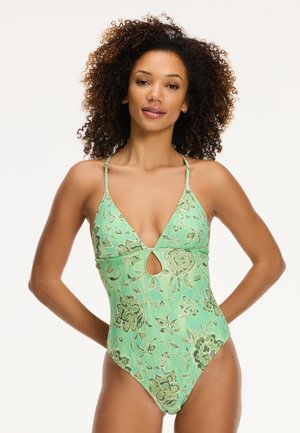 Shiwi STRUCTURE - Swimsuit - green botanic flower