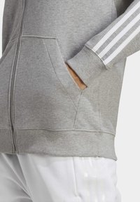 adidas Sportswear W 3S FT FZ R HD - Φούτερ με φερμουάρ - medium grey heather/white