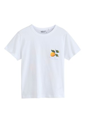 Next, REGULAR FIT - ORANGE GRAPHIC SHORT SLEEVE T-SHIRT - T-shirts print - white