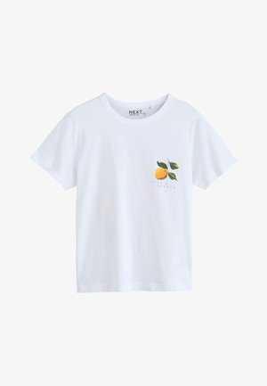 Next, REGULAR FIT - ORANGE GRAPHIC SHORT SLEEVE T-SHIRT - T-shirts print - white