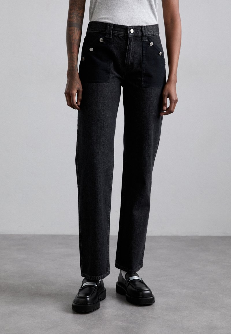 Filippa K CONTRAST POCKET STRAIGHT - Džinsi ar taisnām starām - black