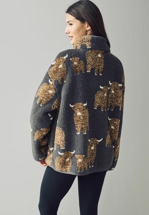 BORG HALF ZIP - Fleecepullover - charcoal grey hamish the highland cow
