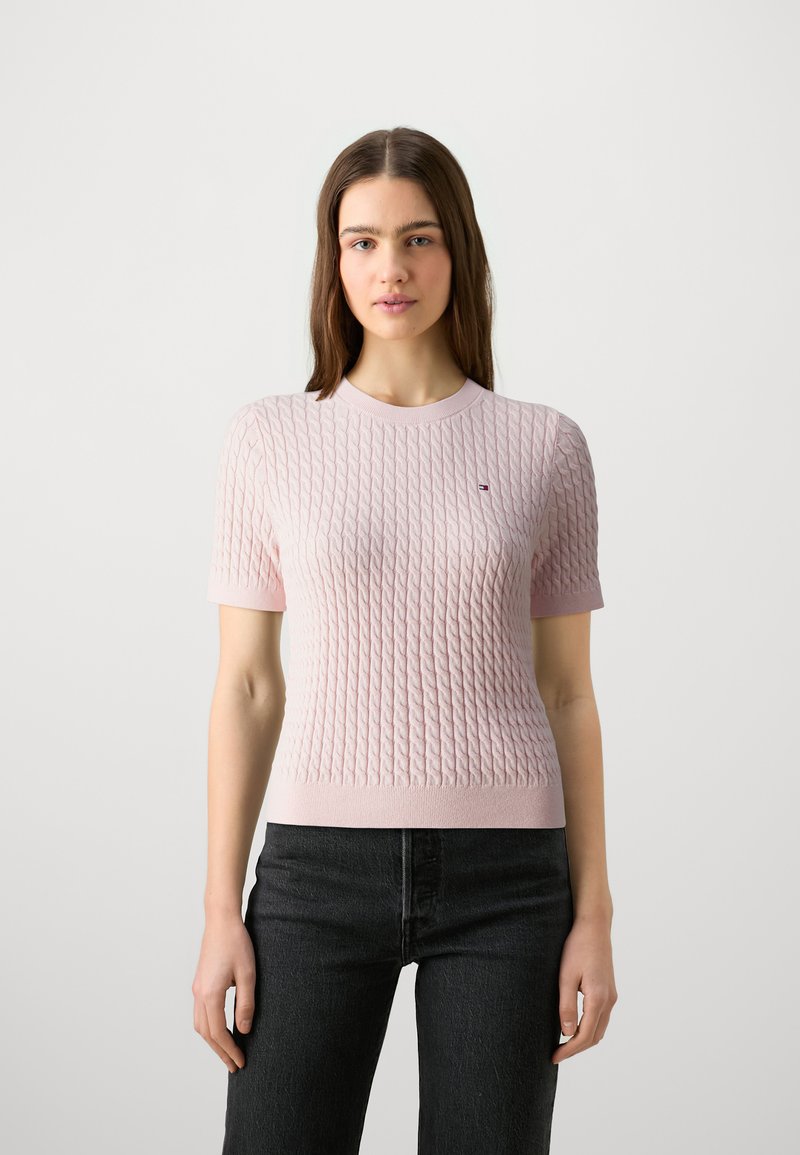 Tommy Hilfiger CABLE FINE - Svetrík - delicate pink