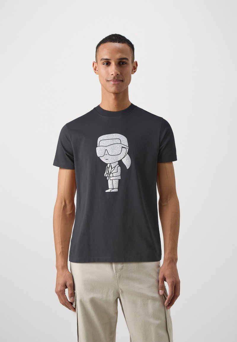 KARL LAGERFELD CREWNECK - T-shirt con stampa - black